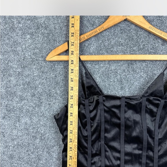 Black Corset Dress with White Pleated Skirt - Picture 2 of 3